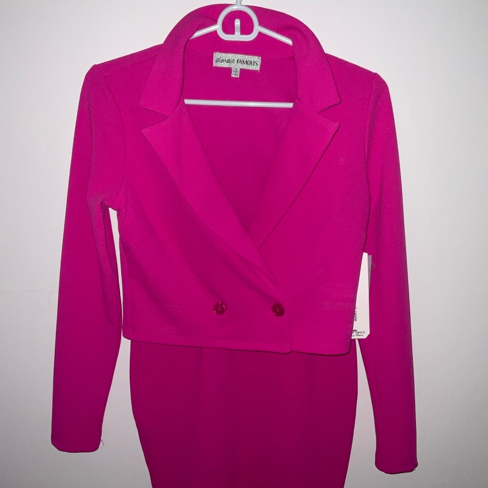 Almost Famous Pink Blazer Jacket Double-Breasted
